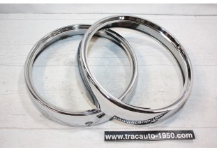 PAIRE DE CERCLAGE DE PHARE SEV MARCHAL 104910 Ø 185mm...SIMCA TALBOT 1300 1500