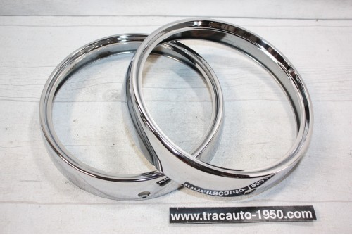 PAIRE DE CERCLAGE DE PHARE SEV MARCHAL 104910 Ø 185mm...SIMCA TALBOT 1300 1500