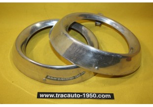 PAIRE DE CERCLAGES OU ENJOLIVEURS DE PHARE ALU D/150mm...PANHARD PL 17