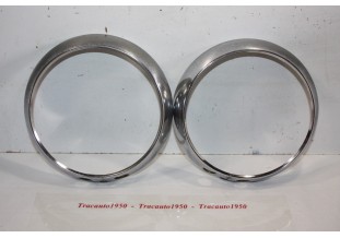 PAIRE DE CERCLAGES DE PHARE CIBIE D/150mm...RENAULT 4CV R8