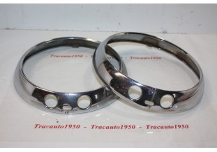 PAIRE DE CERCLAGES DE PHARE CIBIE D/150mm...RENAULT 4CV R8
