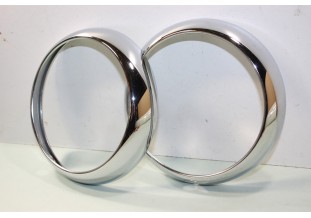 PAIRE DE CERCLAGES DE PHARES SEV MARCHAL 103378 D/150mm...RENAULT 4CV R8 voir descriptif