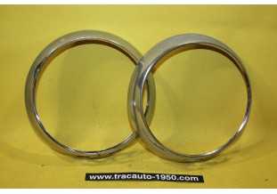 PAIRE DE CERCLAGES DE PHARES CIBIE Ø 150mm...RENAULT 4CV