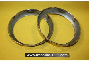 PAIRE DE CERCLAGES DE PHARES CIBIE Ø 150mm...RENAULT 4CV