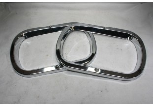 PAIRE DE CERCLAGES DE PHARE D/G CIBIE ...RENAULT R10 - Tracauto1950