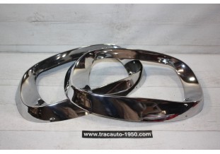 PAIRE DE CERCLAGES OU ENTOURAGES DE PHARES...CITROEN AMI 6 1961/1978
