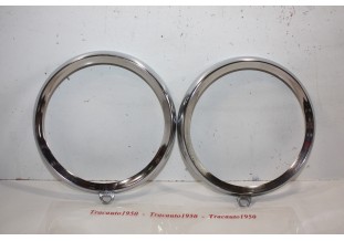 PAIRE DE CERCLAGES DE PHARE CIBIE D/150mm...RENAULT R4 R8 DAUPHINE ESTAFETTE