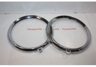 PAIRE DE CERCLAGES DE PHARE CIBIE D/150mm...RENAULT R4 R8 DAUPHINE ESTAFETTE