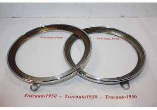 PAIRE DE CERCLAGES DE PHARE CIBIE D/150mm...RENAULT R4 R8 DAUPHINE ESTAFETTE