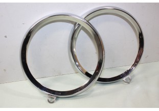 PAIRE DE CERCLAGES DE PHARES CIBIE D/150mm...RENAULT DAUPHINE R4 R8 ESTAFETTE voir descriptif