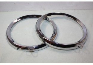 PAIRE DE CERCLAGES DE PHARES CIBIE D/150mm...RENAULT DAUPHINE R4 R8 ESTAFETTE voir descriptif