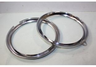 PAIRE DE CERCLAGES DE PHARES CIBIE D/150mm...RENAULT DAUPHINE R4 R8 ESTAFETTE voir descriptif