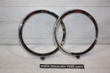 PAIRE DE CERCLAGES DE PHARES CIBIE D/150mm...RENAULT DAUPHINE R4 R8 ESTAFETTE voir descriptif