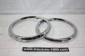 PAIRE DE CERCLAGES DE PHARES CIBIE D/150mm...RENAULT DAUPHINE R4 R8 ESTAFETTE voir descriptif