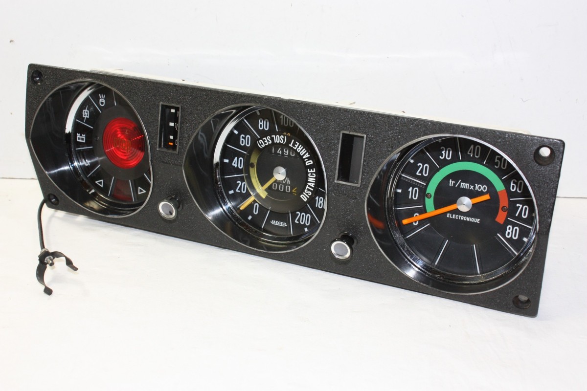 COMBINE BLOC COMPTEUR JAEGER 200 km/h 12V...CITROEN ID DS aprés 1969