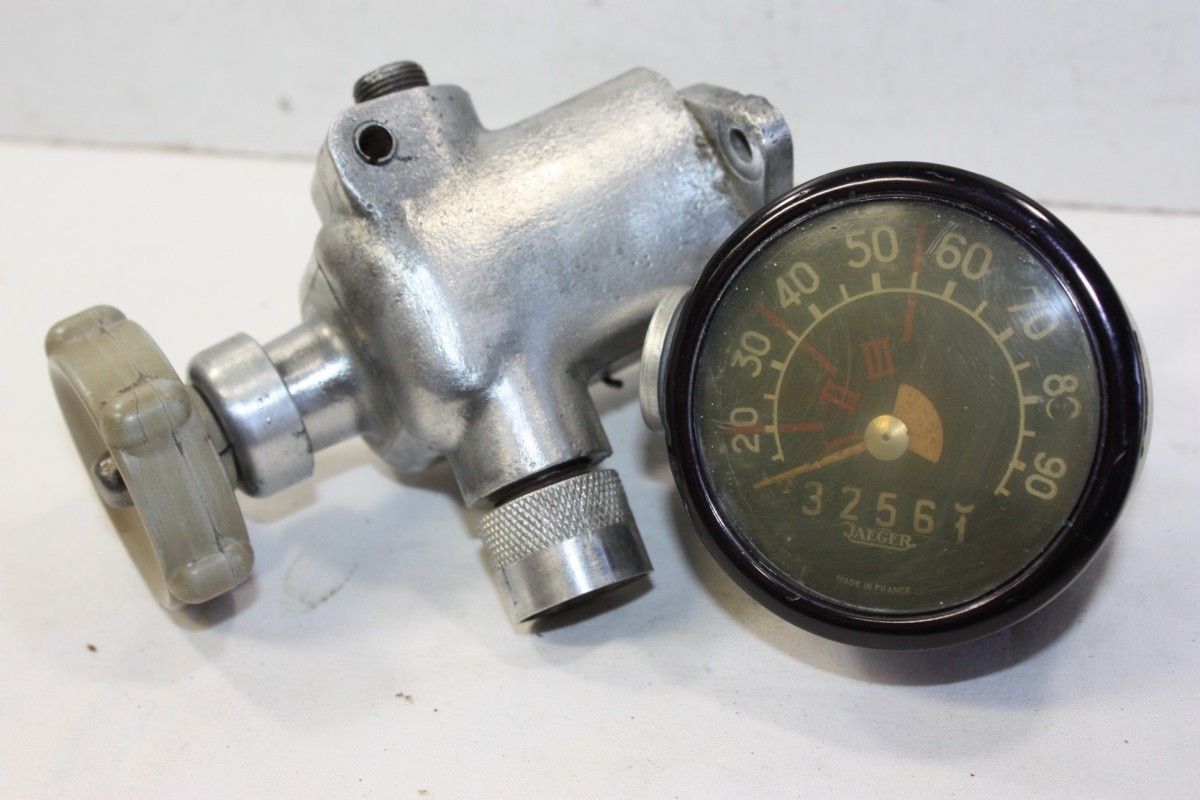 COMPTEUR DE VITESSE JAEGER 90KM/H avec MECANISME D'ESSUIE GLACE...CITROEN 2CV AZ 1954/61