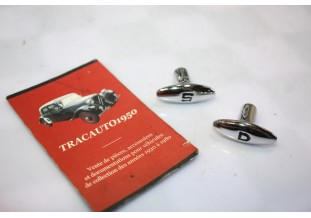 JEU DE 2 BOUTONS DE TIRETTES DE TABLEAU DE BORD...CITROEN TRACTION 11CV 15/6