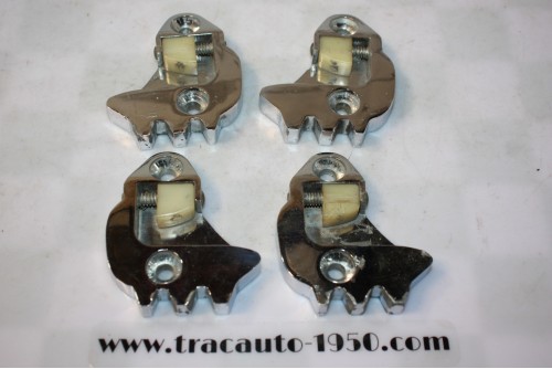 JEU DE 4  GACHES CHROMEES DE SERRURE DE PORTE D/G...CITROEN ID DS PALLAS