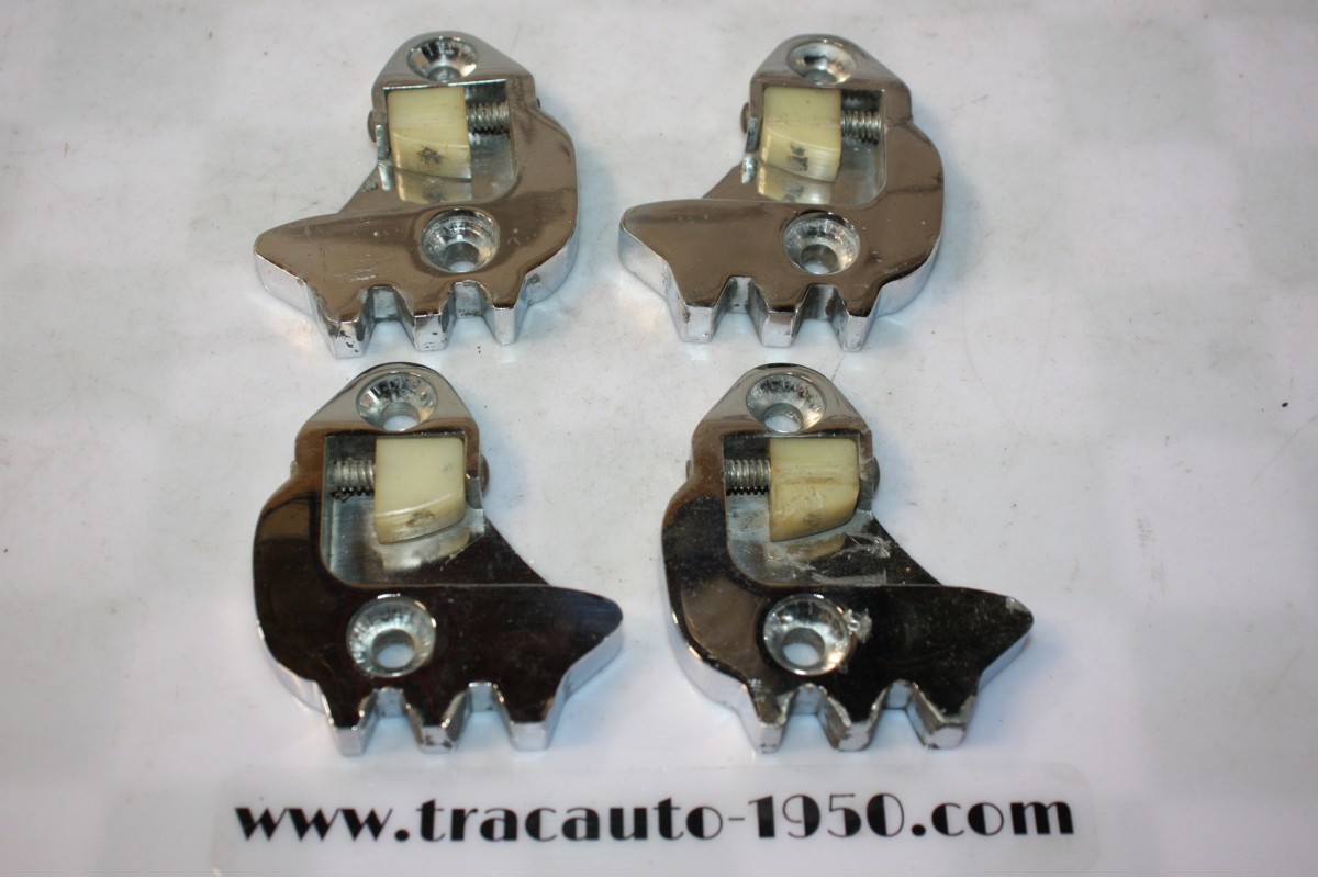 JEU DE 4  GACHES CHROMEES DE SERRURE DE PORTE D/G...CITROEN ID DS PALLAS