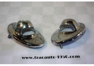 PAIRE DE SUPPORTS DE PHARES CHROMES D/G...CITROEN TRACTION 7 11 15/6