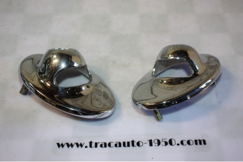 PAIRE DE SUPPORTS DE PHARES CHROMES D/G...CITROEN TRACTION 7 11 15/6