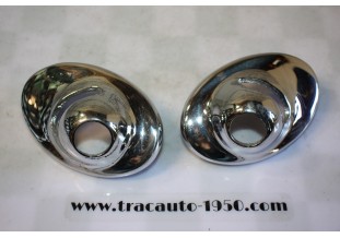 PAIRE DE SUPPORTS DE PHARES CHROMES D/G...CITROEN TRACTION 7 11 15/6