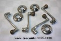 JEU DE 4 MANIVELLES LEVES GLACES DE PORTES + EMBASES...CITROEN TRACTION 11CV 15/6