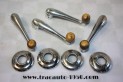 JEU DE 4 MANIVELLES LEVES GLACES DE PORTES + EMBASES...CITROEN TRACTION 11CV 15/6
