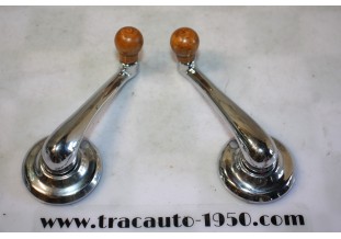 JEU DE 2 MANIVELLES LEVES GLACES DE PORTES + EMBASES...CITROEN TRACTION 11CV 15/6