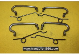 JEU DE 4 POIGNEES ET RESSORTS DE CAPOT AVANT...CITROEN TRACTION 7 11 15/6