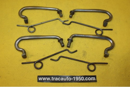 JEU DE 4 POIGNEES ET RESSORTS DE CAPOT AVANT...CITROEN TRACTION 7 11 15/6