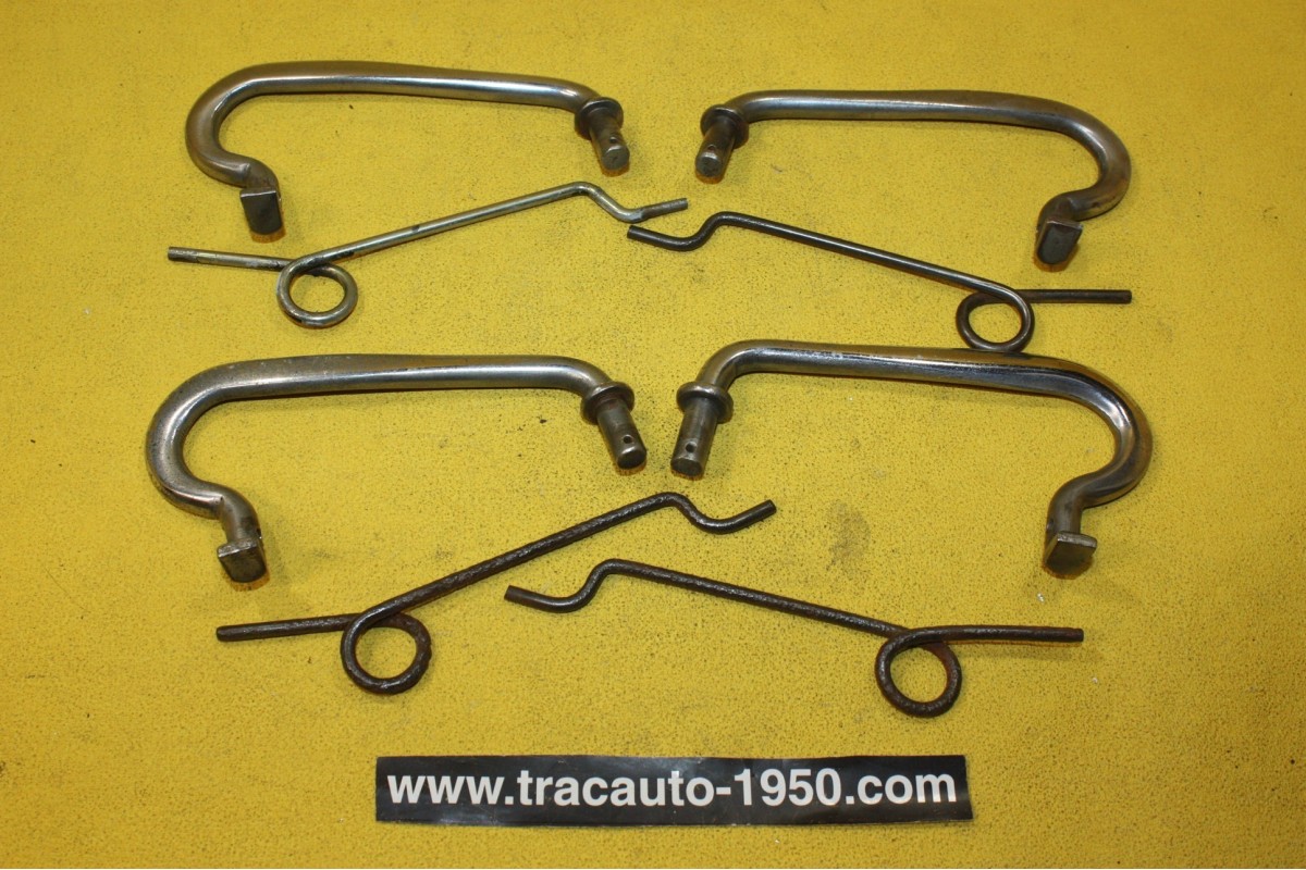 JEU DE 4 POIGNEES ET RESSORTS DE CAPOT AVANT...CITROEN TRACTION 7 11 15/6
