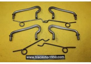 JEU DE 4 POIGNEES ET RESSORTS DE CAPOT AVANT...CITROEN TRACTION 7 11 15/6