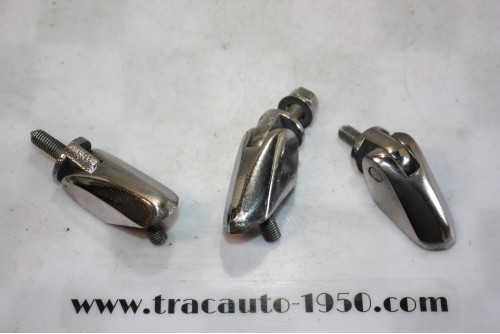 LOT DE 3 CHARNIERES CHROMEES DE COFFRE AR DE MALLE BOMBEE...CITROEN TRACTION 11CV 15/6 ap 52