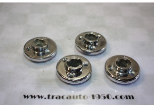 JEU DE 4 EMBASES OU COLLERETTES DE POIGNEES DE PORTES INTERIEURES...RENAULT 4CV DAUPHINE