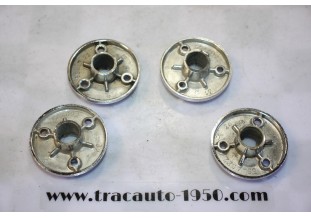 JEU DE 4 EMBASES OU COLLERETTES DE POIGNEES DE PORTES INTERIEURES...RENAULT 4CV DAUPHINE