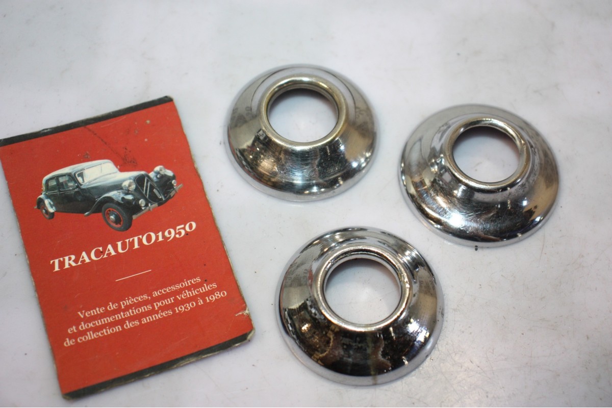 JEU DE 3 COLLERETTES DE POIGNEES DE PORTES INTERIEURES...AUTOS ANCIENNES DIVERS