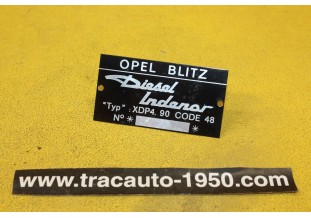 PLAQUE CONSTRUCTEUR MOTEUR PEUGEOT XDP4.90...OPEL BLITZ