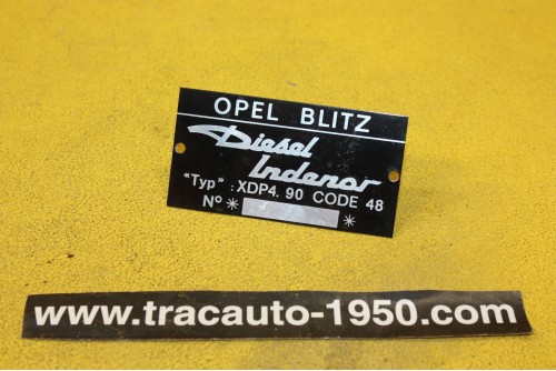 PLAQUE CONSTRUCTEUR MOTEUR PEUGEOT XDP4.90...OPEL BLITZ
