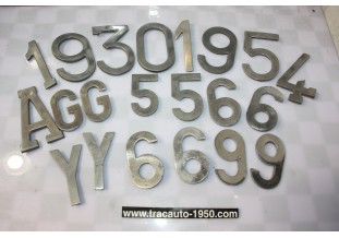 LOT DE LETTRES ET CHIFFRES EN ALU POUR PLAQUE DE POLICE...AUTOS ANCIENNES DIVERS