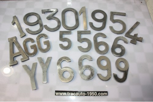 LOT DE LETTRES ET CHIFFRES EN ALU POUR PLAQUE DE POLICE...AUTOS ANCIENNES DIVERS