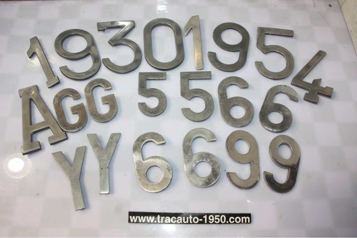 LOT DE LETTRES ET CHIFFRES EN ALU POUR PLAQUE DE POLICE...AUTOS ANCIENNES DIVERS