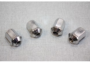 LOT DE 4 ECROUS CHROMES CONIQUES POUR JANTES ALLIAGES...RENAULT R4 4L