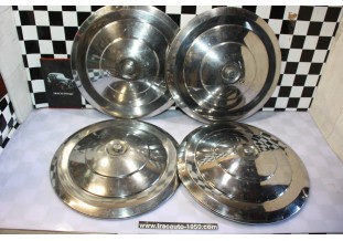 JEU DE 4 ENJOLIVEURS DE ROUE METAL D/300mm...PEUGEOT 403 404