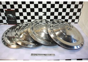 JEU DE 4 ENJOLIVEURS DE ROUE METAL D/300mm...PEUGEOT 403 404