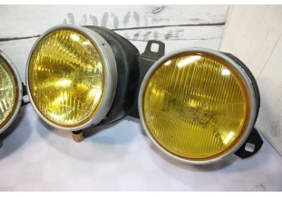 PAIRE DE BLOCS OPTIQUES DOUBLE JAUNE D/G HELLA H1/H1...BMW E30 PHASE 1