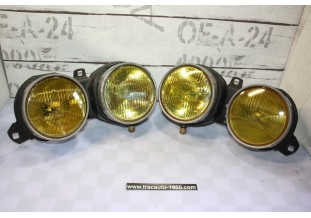PAIRE DE BLOCS OPTIQUES DOUBLE JAUNE D/G HELLA H1/H1...BMW E30 PHASE 1