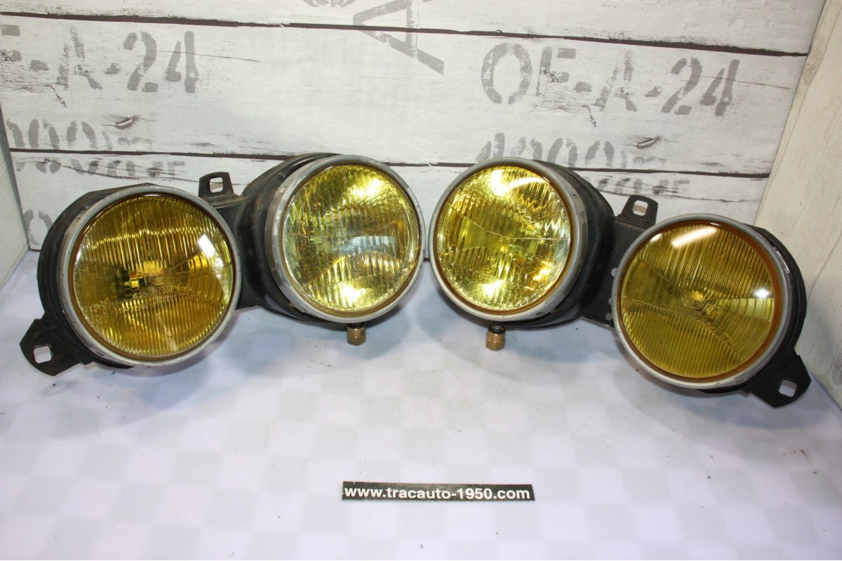 PAIRE DE BLOCS OPTIQUES DOUBLE JAUNE D/G HELLA H1/H1...BMW E30 PHASE 1