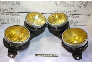 PAIRE DE BLOCS OPTIQUES DOUBLE JAUNE D/G HELLA H1/H1...BMW E30 PHASE 1