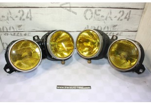 PAIRE DE BLOCS OPTIQUES DOUBLE JAUNEs D/G HELLA H1/H1...BMW E30 PHASE 1